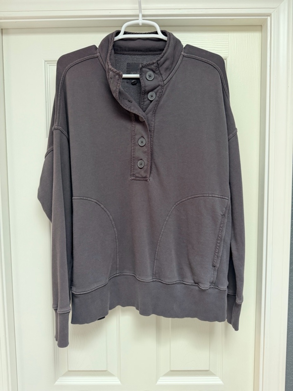 aerie Charcoal Knit Pullover Sweatshirt